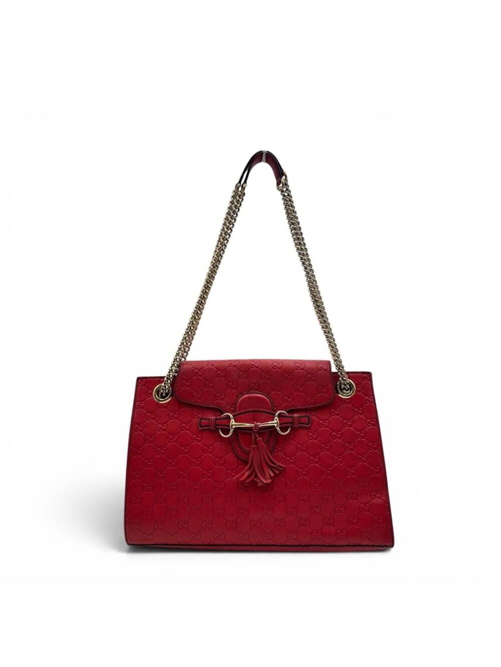 Gucci Emily Large Guccissima Horsebit Chain Shoulder Bag